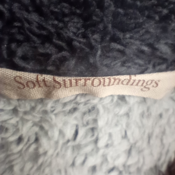 Soft Surroundings Luxe Sherpa Pullover 1/4 Zip Grey Size XSmall W/ Front Pocket - Picture 7 of 9